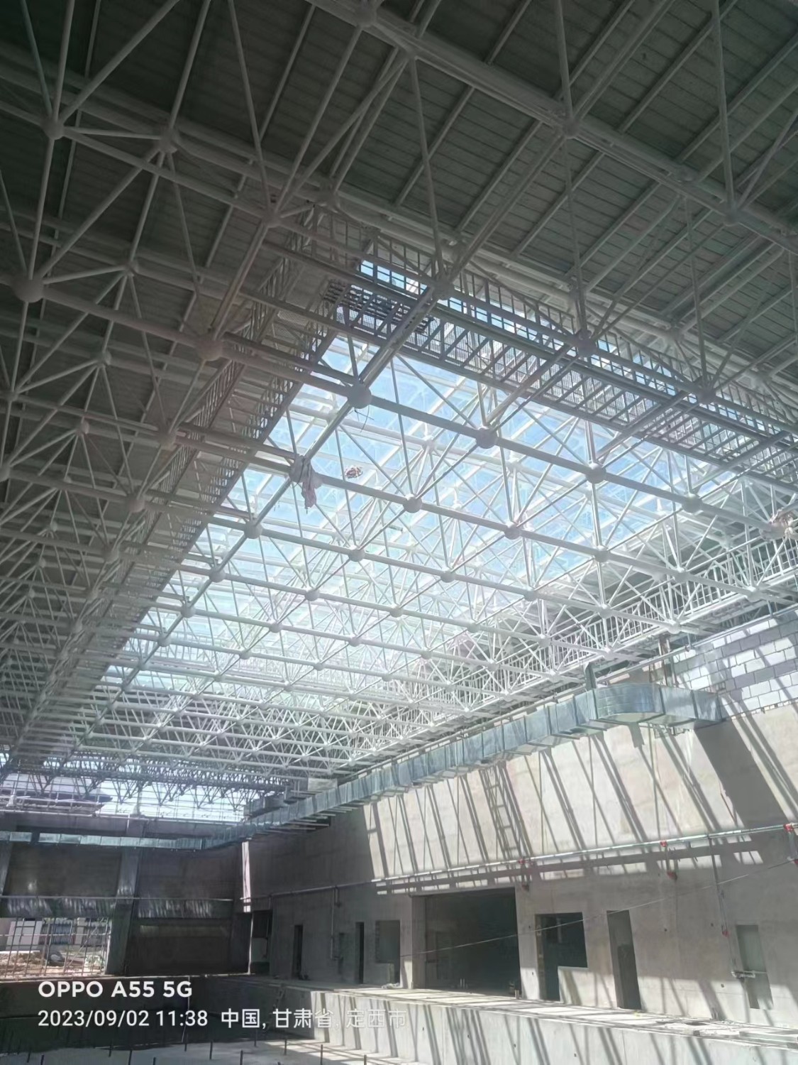 山東華中工程案例——甘肅定西游泳館、體育館網(wǎng)架工程